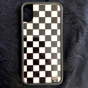 Black Checkered Wildflower iPhone 10 Case